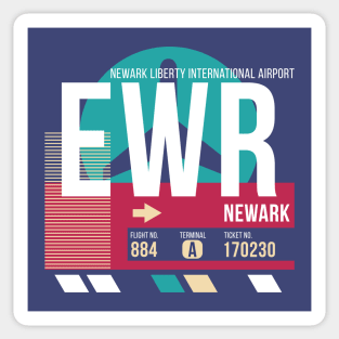 Newark, New Jersey (EWR) Airport Code Baggage Tag E Sticker